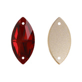 Siam Navette Shape High Quality Glass Sew-on Rhinestones WholesaleRhinestone